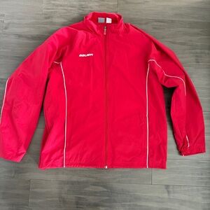 Bauer Men’s Red Lightweight Warmup jacket Coach XXL